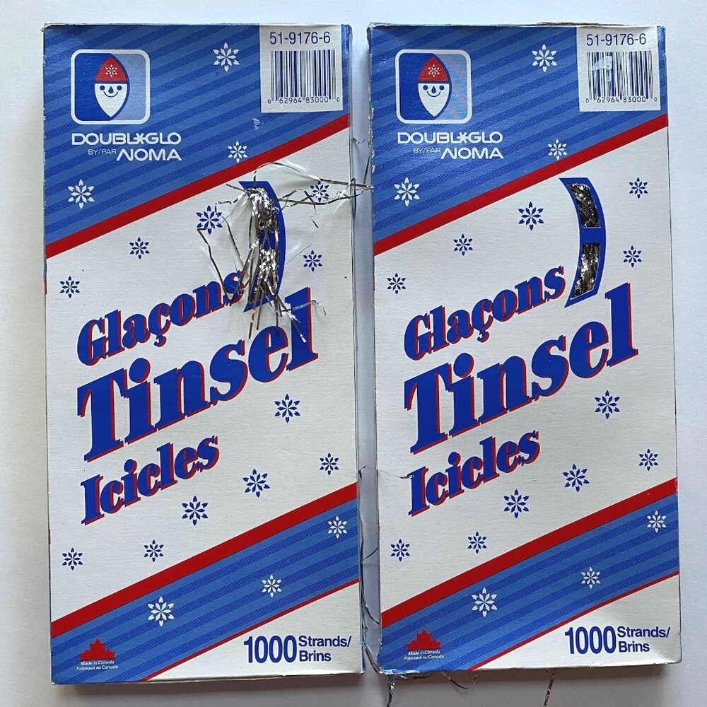 Silver Foil Tinsel Tree Decoration Metalized Jiffy Icicles  Doubl Glo Canada